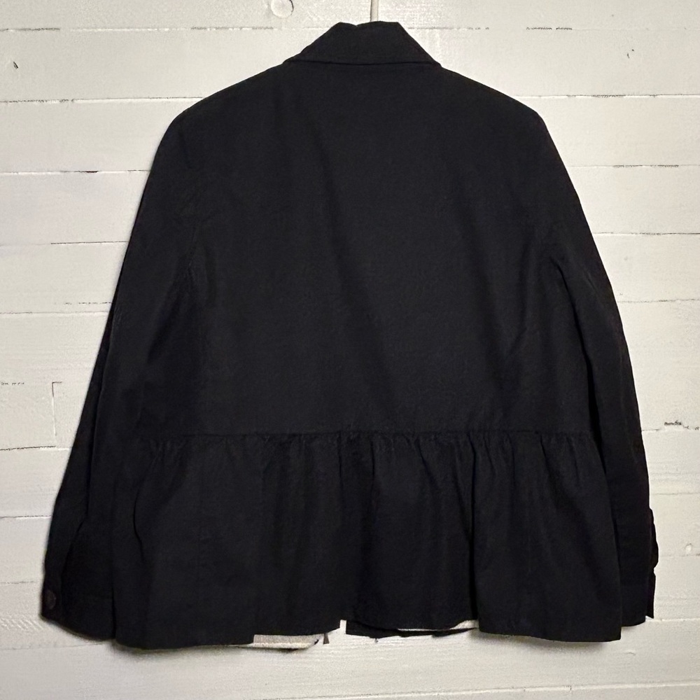 Kate Spade Broome Street peplum coat, black, fleece lined, women’s size medium. - Picture 6 of 10